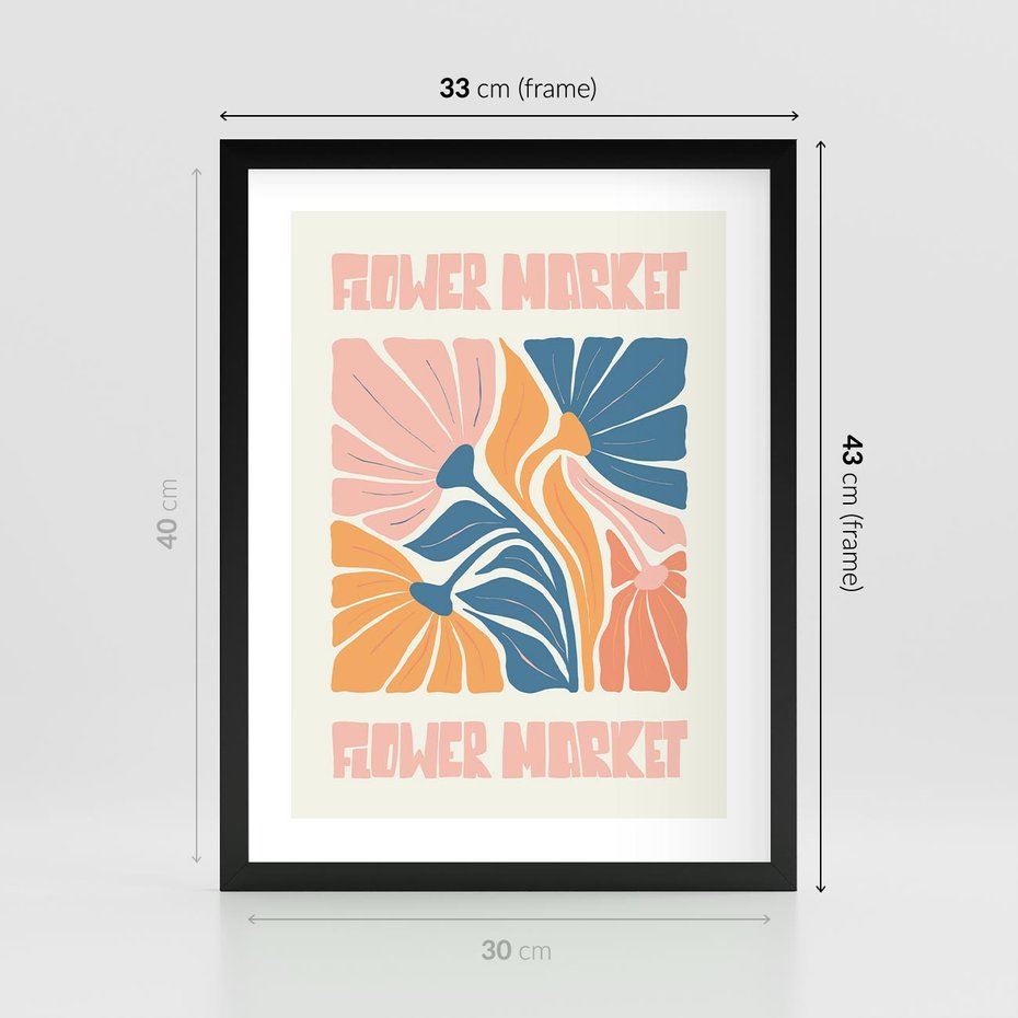 Plakat w ramie 30x40 - Spójny Dysonans - pastelowe kolory, typografia - rama czarna