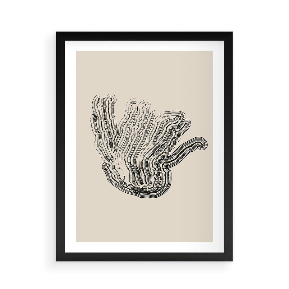 Plakat w ramie 50x70 - Abstrakcyjne Odbicie - abstrakcyjne odbicie, biało czarny - rama czarna