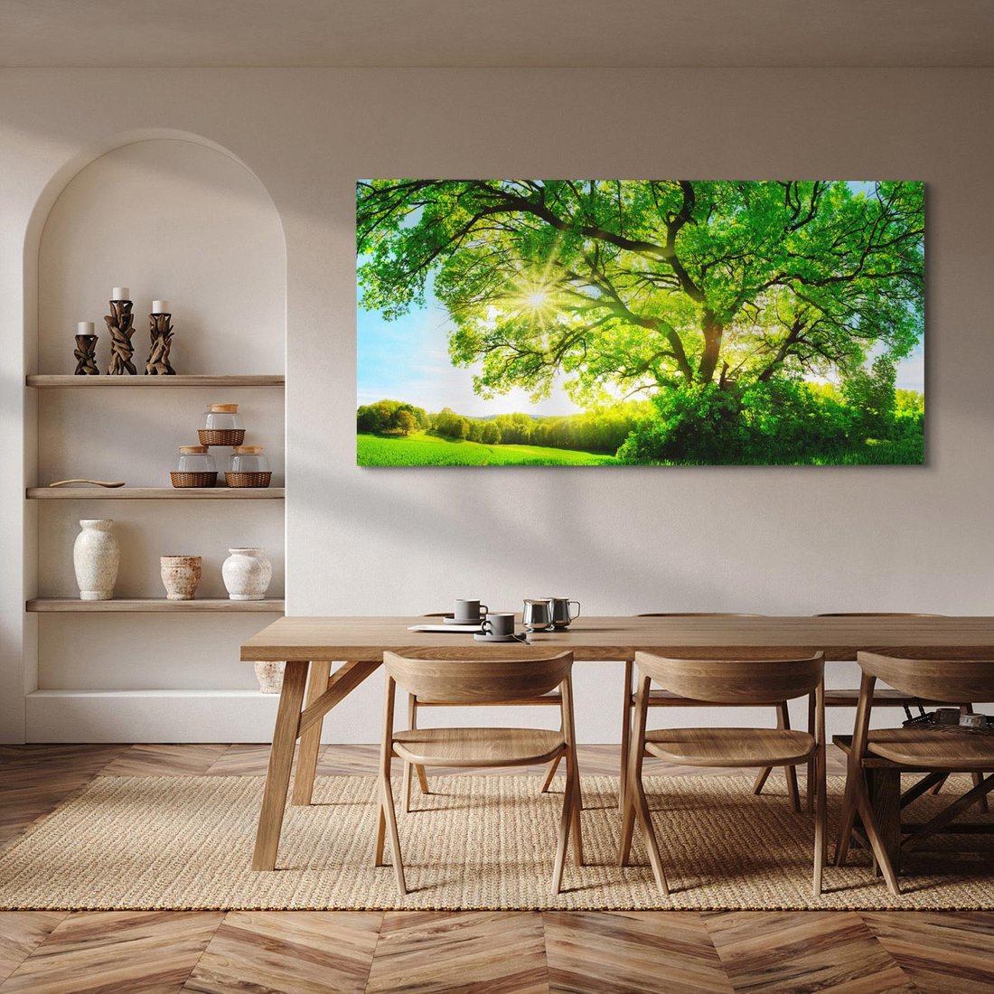Obraz na płótnie 120x60 - Natura w pełnym rozkwicie - drzewo, niebo