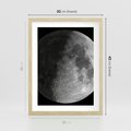 Plakat w ramie 30x40 - Kontrastowy księżyc w czerni i bieli - księżyc, czarno - rama drewno