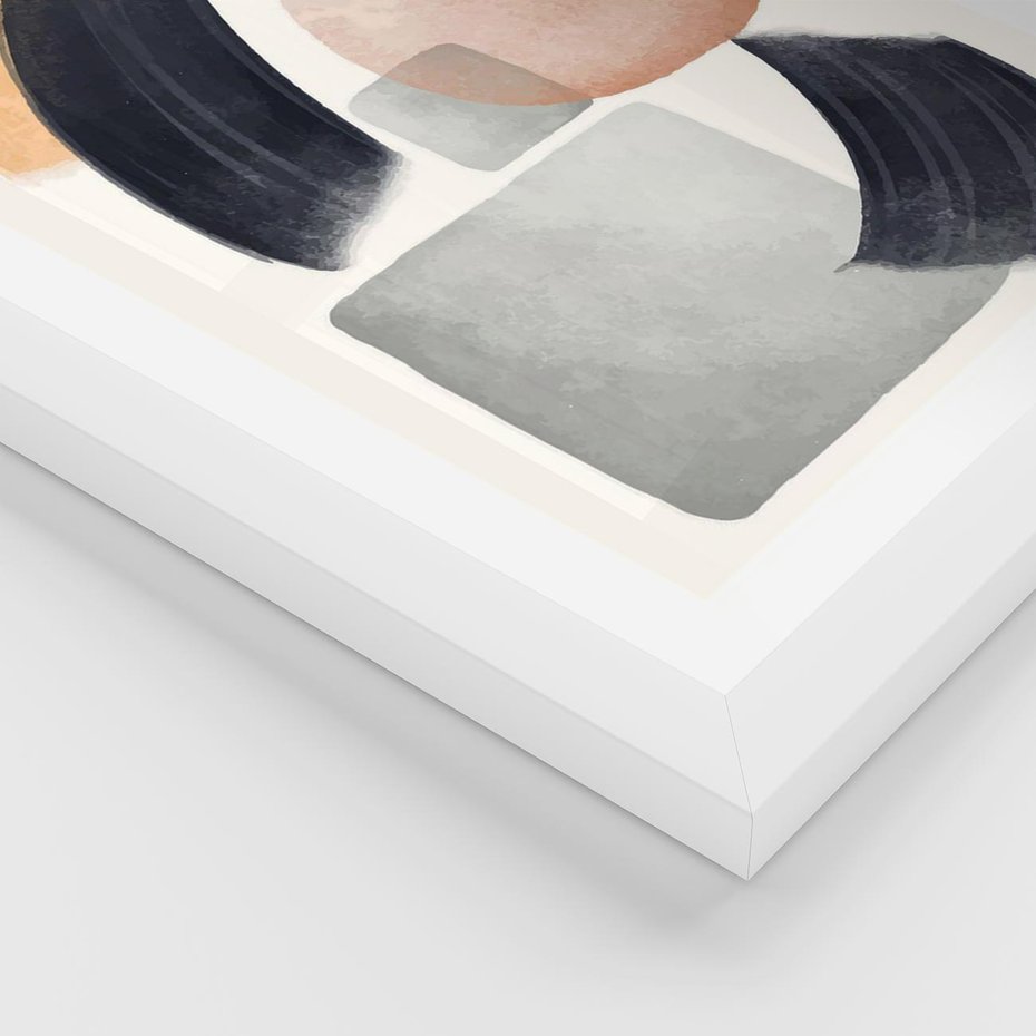 Plakat w ramie 50x70 - Graficzna Kreatywność - abstrakcyjna grafika, plamy - rama biała