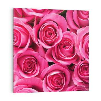 Obraz na płótnie 40x40 - Romantyczne róże w pełnym rozkwicie - róże, kwiaty