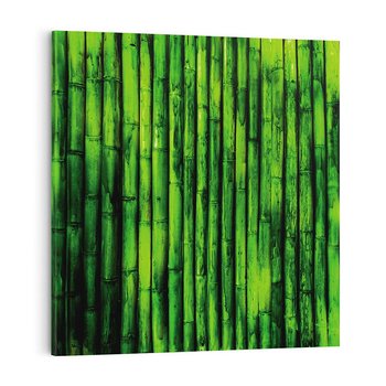 Obraz na płótnie 40x40 - Bambusowy urok zielonej harmonii - bambus, zieleń
