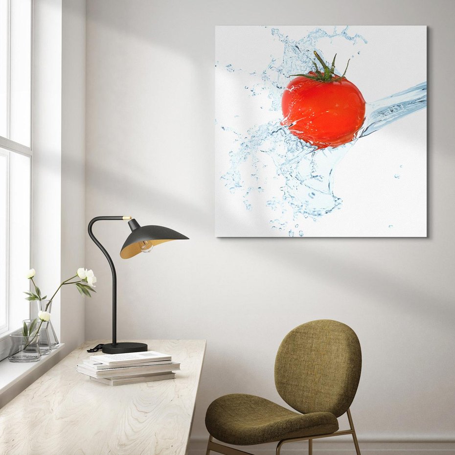 Obraz na płótnie 80x80 - Apetyczna KuchniaNowoczesna Ekspresja - pomidor, jedzenie