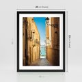 Plakat w ramie 40x50 - Perspektywa magicznej uliczki - uliczka, perspektywa - rama czarna