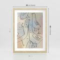 Plakat w ramie 30x40 - Strukturalna Gromada - abstrakcyjny plakat, szkic ptaków - rama drewno