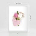 Plakat w ramie 30x40 - Kolorowa Harmonia - kwiaty, bukiet - rama biała
