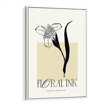 Obraz w ramie 70x100 - Wyblakłe odcienie snów - kwiat, irys - rama biała