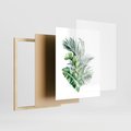 Plakat w ramie 40x50 - Piękno Złotej Rośliny - złote, liście - rama drewno