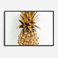 Obraz w ramie 100x70 - Ekskluzywny Akcent - złoty, ananas - rama czarna