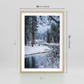 Plakat w ramie 50x70 - Śnieżne cuda - zima, las - rama drewno
