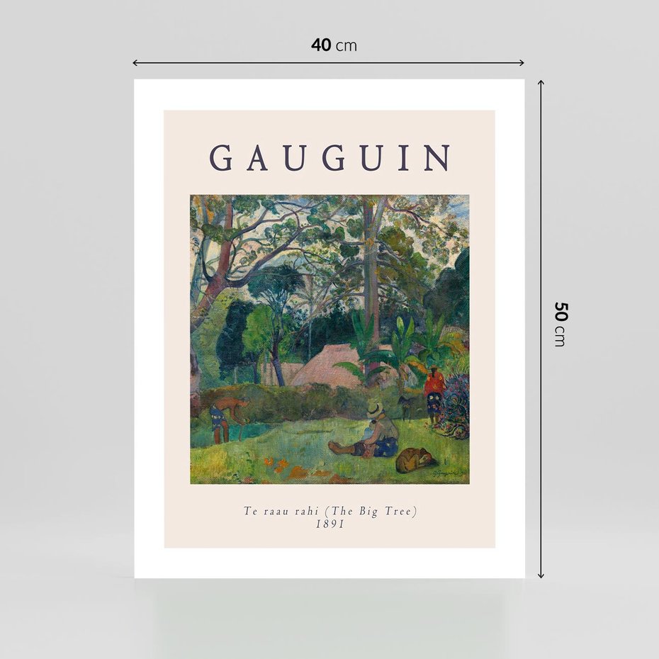 Plakat bez ramy 40x50 - Gauguin: Reprodukcja i Typografia - Gauguin, reprodukcja