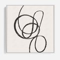 Obraz w ramie 50x50 - Migotliwa Kreatywność - abstrakcyjne szkicowane linie, minimalizm - rama biała