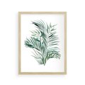 Plakat w ramie 30x40 - Blask Natury - złote, liście - rama drewno