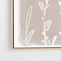 Obraz w ramie 80x120 - Roślinne Przeniknięcia - nowoczesny subtelny plakat, beżowy - rama drewno