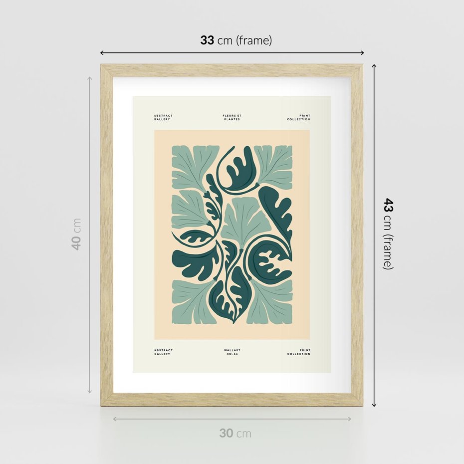 Plakat w ramie 30x40 - Podróżne Impresje - roślinne motywy, ornamenty - rama drewno