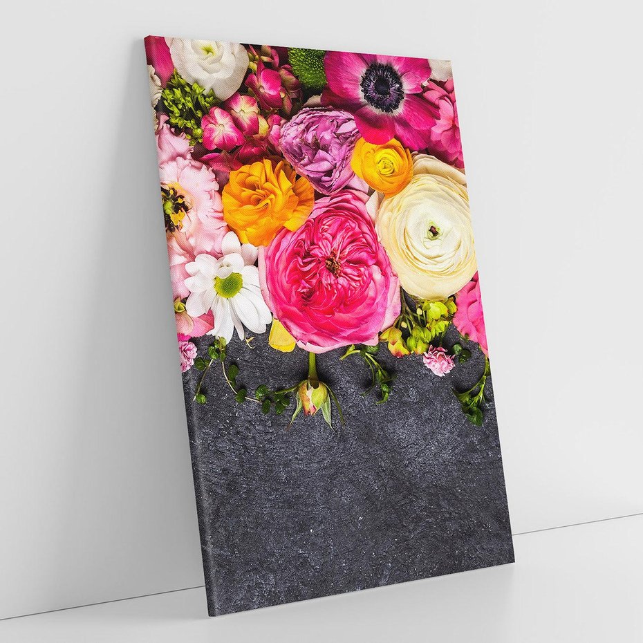 Obraz na płótnie 80x120 - Kompozycje kwiatowe: harmonia natury - kwiaty, kompozycja