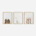 Zestaw obrazy w ramie 40x50 galeria - Garderoba, minimalizm, wieszaki, skandi - rama drewno