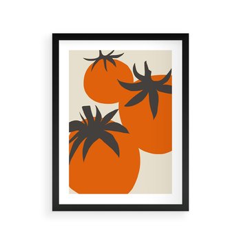 Plakat w ramie 30x40 - Jadalne Kształty - nowoczesny plakat do kuchni, pomidory - rama czarna