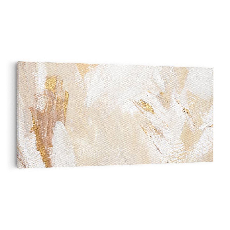 Obraz na płótnie 120x60 - Elegancja w Złocistym Chaosie - złoto beż, abstrakcja