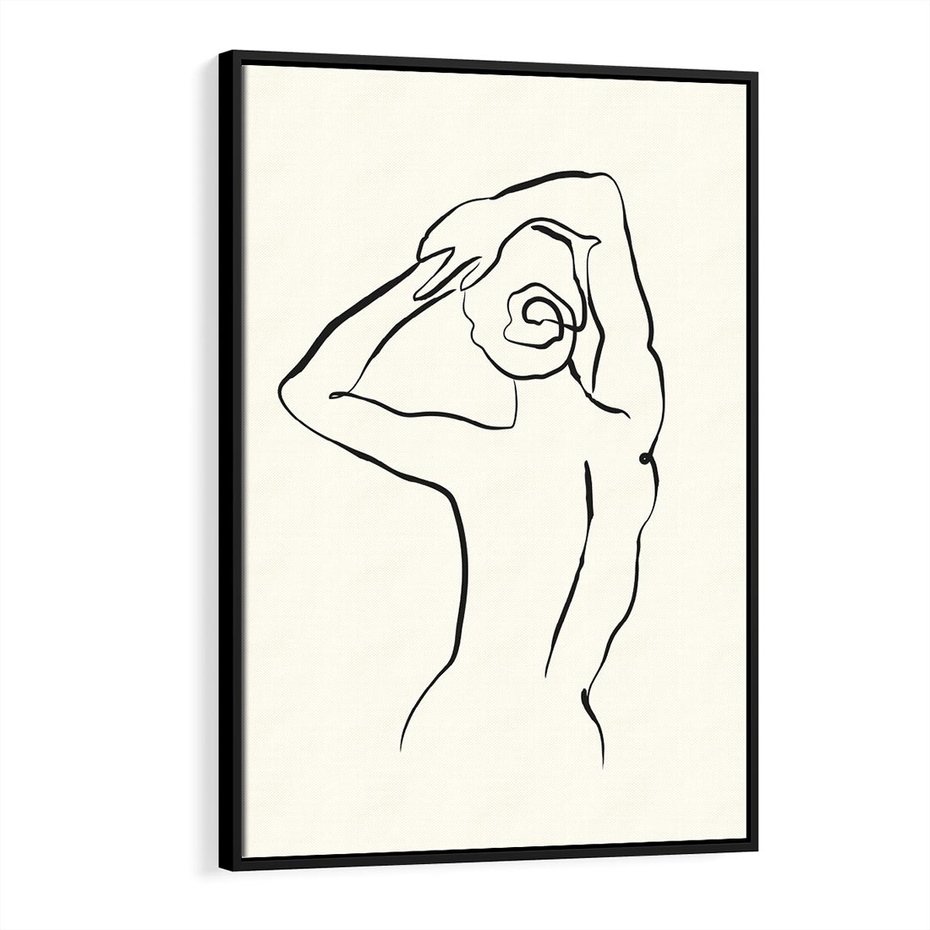 Obraz w ramie 70x100 - Tajemniczy Rytm - kobieta, posąg - rama czarna