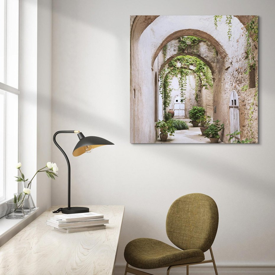 Obraz na płótnie 50x50 - Urokliwa Zaułek - klimatyczna, uliczka