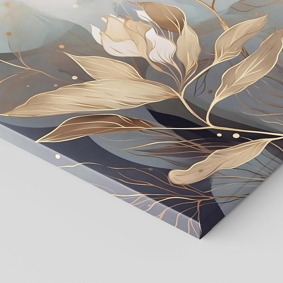 Obraz na płótnie 120x80 - Ekspresjonistyczny deszcz uczuć - grafika, złote kwiaty