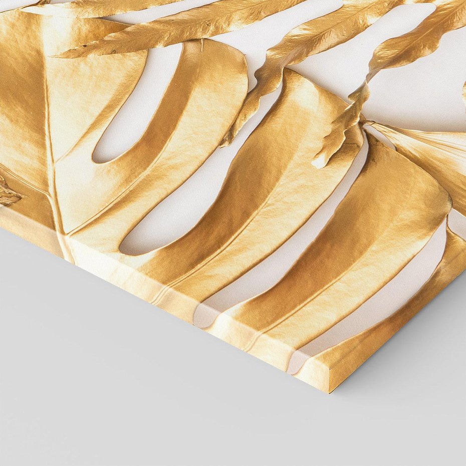 Obraz na płótnie 70x100 - Monstera Złote Liście - monstera, złote