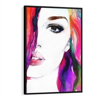 Obraz w ramie 50x70 - Kobieta Twarz Abstrakcja - kobieta, twarz - rama czarna