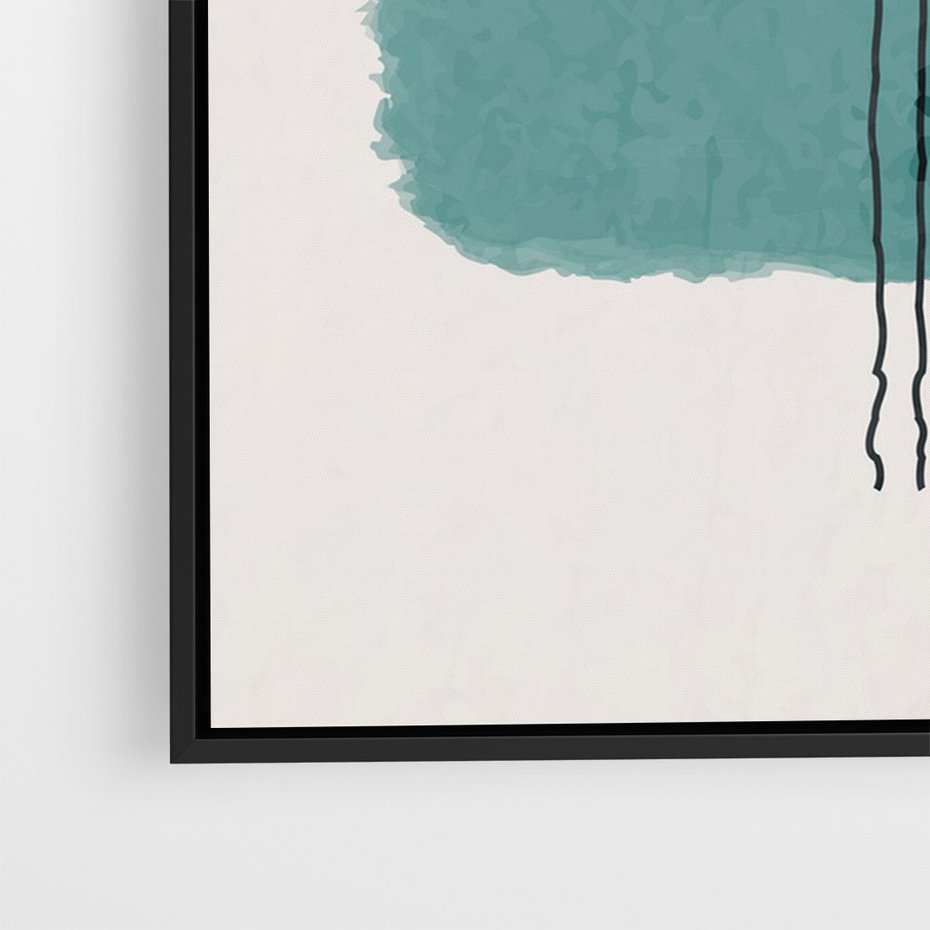 Obraz w ramie 70x100 - Wibracje Barw - abstrakcyjne akwarelowe plamy, nieregularne kreski - rama czarna