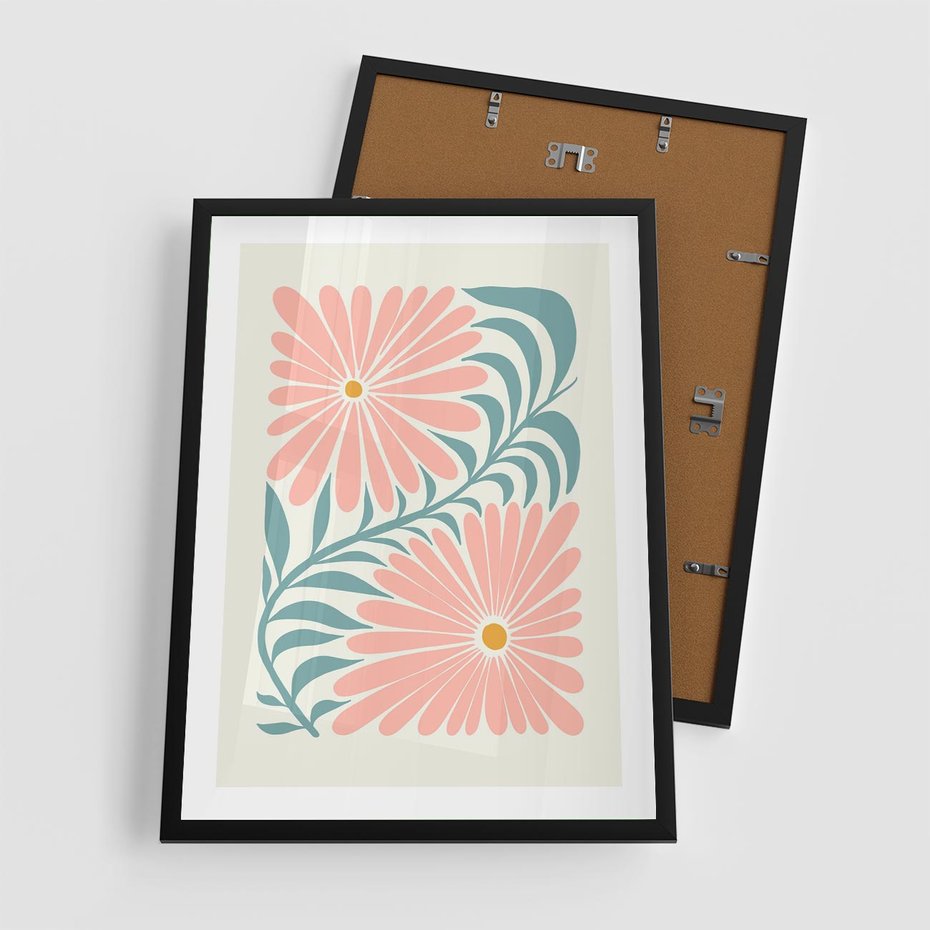 Plakat w ramie 50x70 - Kształtując Marzenia - kwiaty, sztuka nowoczesna - rama czarna