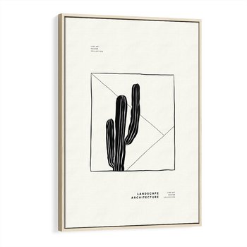 Obraz w ramie 70x100 - Zaklęta roślinna ekspresja - nowoczesna sztuka, minimalistyczny styl - rama drewno