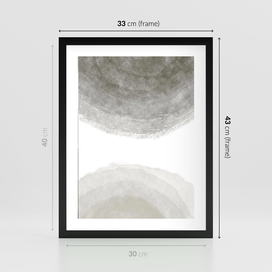 Plakat w ramie 30x40 - Impresje Energii - rozmyte cienie, abstrakcja - rama czarna