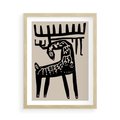 Plakat w ramie 50x70 - Konturem Zdefiniowany - skandynawska sztuka, jeleń - rama drewno