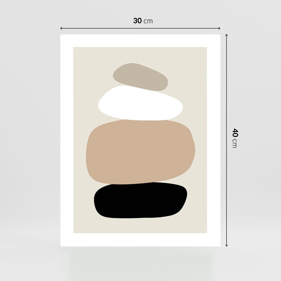 Plakat bez ramy 30x40 - Zgeometryzowane Kształty - modernistyczny plakat, obłe kształty