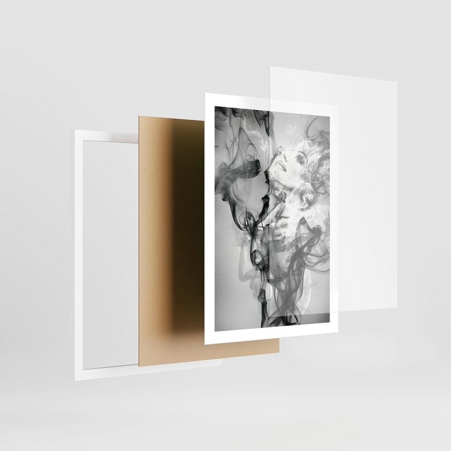 Plakat w ramie 50x70 - Abstrakcja kobiecego piękna - abstrakcja, kobieta - rama biała