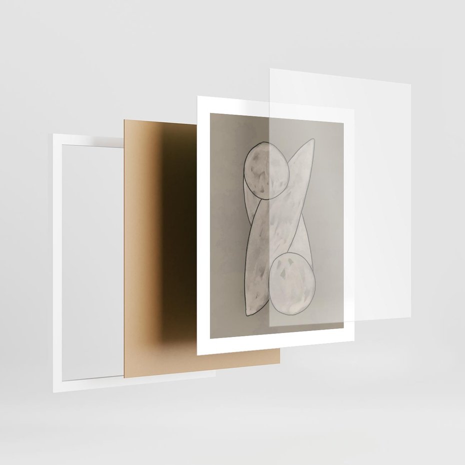 Plakat w ramie 40x50 - Zaklęte Anomalie - nowoczesna geometryczna sztuka, loftowe wnętrze - rama biała