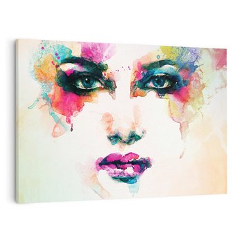 Obraz na płótnie 120x80 - Eteryczna Głębia Dusz - portret twarz kobiety, wyraziste oczy