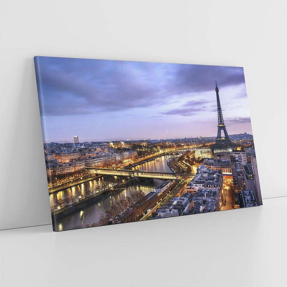 Obraz na płótnie 120x80 - Panorama Miasta Świateł - Paryż, panorama