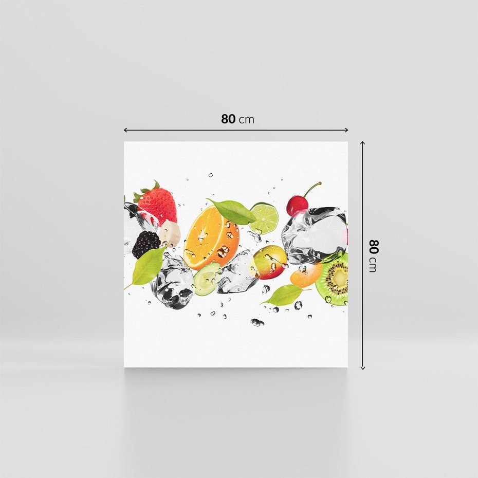 Obraz na płótnie 80x80 - Świeżość letnich owoców - woda, owoce