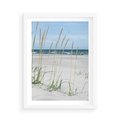 Plakat w ramie 50x70 - Przytulna Śródziemnomorska Trawa - plaża, trawy - rama biała