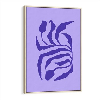 Obraz w ramie 70x100 - Boho Sztuka Wolności - kwiaty, energetyczne fioletowe tło - rama drewno