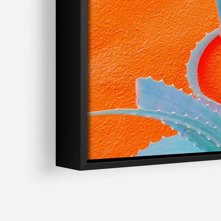 Obraz w ramie 70x50 - Naturalna Harmonia - kaktusy, liście - rama czarna