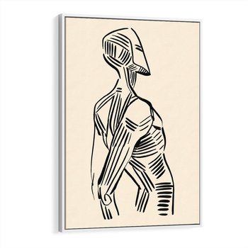 Obraz w ramie 70x100 - Eksploracja Wizualna - szkic, czarno biały - rama biała