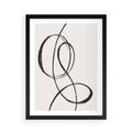 Plakat w ramie 50x70 - Zaklęte Linie - abstrakcyjne szkicowane linie, minimalizm - rama czarna