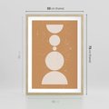 Plakat w ramie 50x70 - Podróżne Echa - mid century styl, nowoczesna grafika - rama drewno