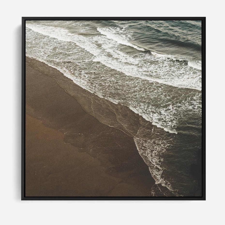 Obraz w ramie 50x50 - Spokój nad plażą - plaża, morze - rama czarna