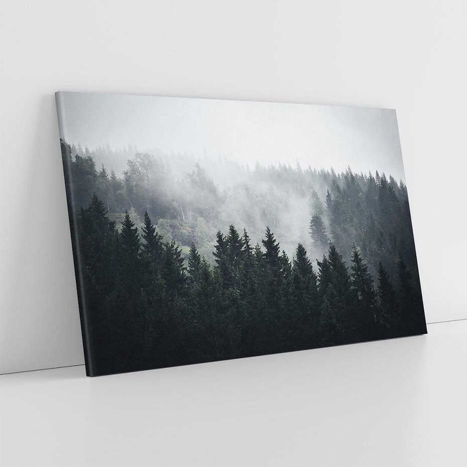 Obraz na płótnie 100x70 - Las w górach: mistyczna mgła - las, góry