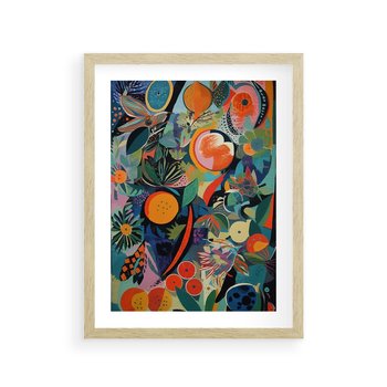 Plakat w ramie 40x50 - Echa Nietuzinkowych Wzorców - abstrakcyjny obraz olejny, jak picasso - rama drewno