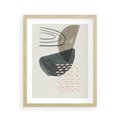 Plakat w ramie 40x50 - Geometria w Beżowych Odcieniach - abstrakcja, geometria - rama drewno